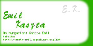 emil kaszta business card